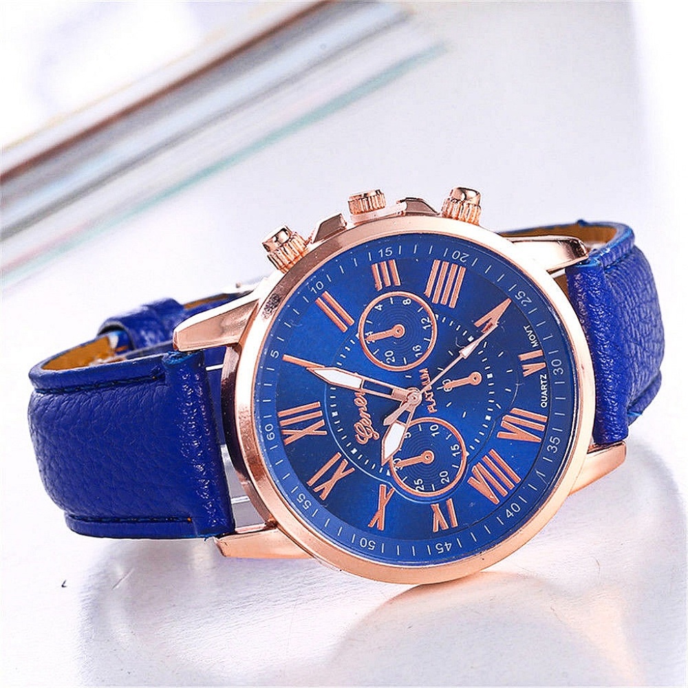 Blue Roman Numerals Analog Quartz Watch NWT